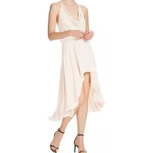 Haute Hippie Michelle Dress Halter Silk Cowl Georgette Racerback Harness 0 NWOT